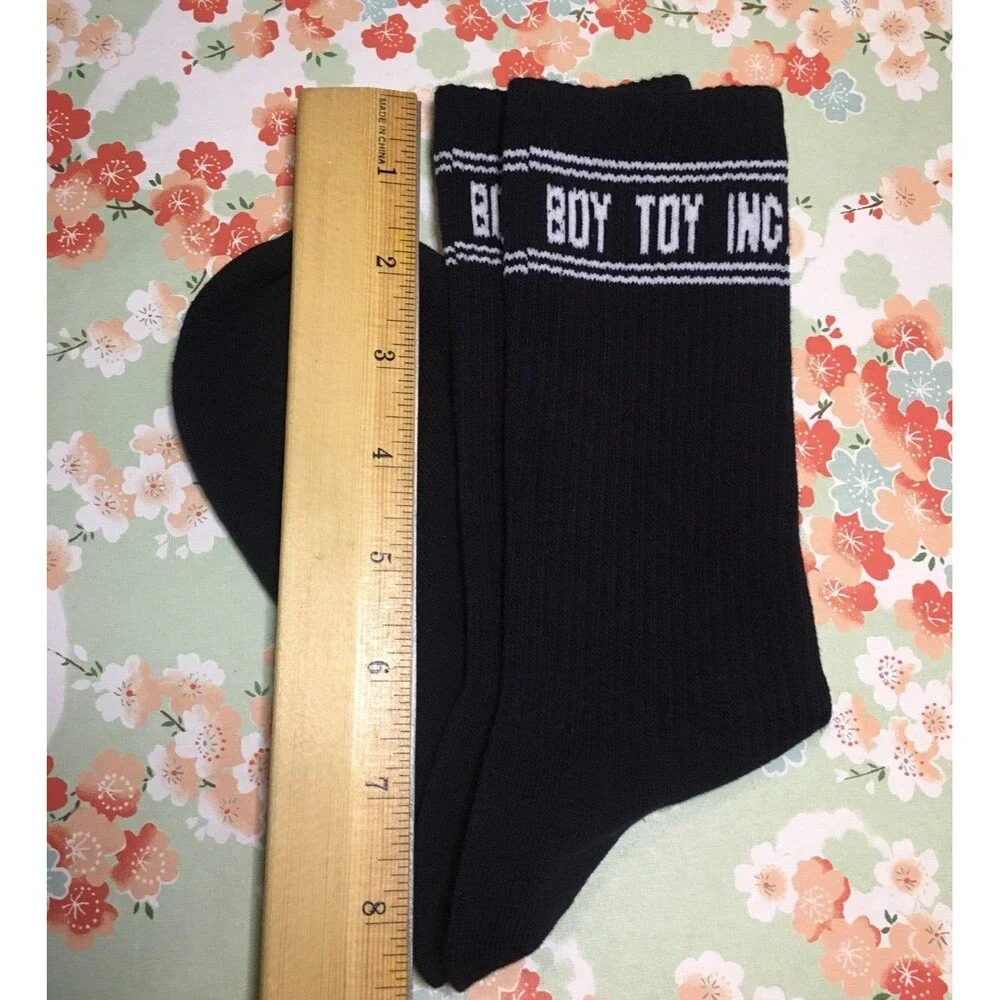 Dolls Kill Black Crew Socks Boy Toy Inc New Medium Women’s